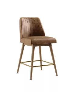 Swivel Bar Stools – Set of 2 Upholstered Counter Chairs